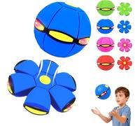 Generico Magic Ball - Children's Bouncing Balls, Dual Form Time Delay Transformation Bouncy Ball with 6 Lights, Magic Flying Saucer, Parent-Child Interaction Toy (Blue,With Light)