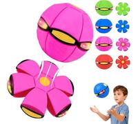 Generico Magic Ball - Children's Bouncing Balls, Dual Form Time Delay Transformation Bouncy Ball with 6 Lights, Magic Flying Saucer, Parent-Child Interaction Toy (Pink,No Light)