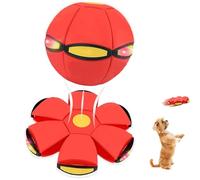 Generico Magic Bouncing Ball, Children's Bouncing Ball Toddlers, Magic Flying Saucer with 6 Light, Dual Form Freely Switchable, Suitable for Indoor & Outdoor Use (Red,No Light)