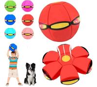 Generico Magic Meta Ball, Magic Bouncing Ball, Children's Bouncing Balls with 6 Lights, Magic Flying Saucer for Parent-Child Interaction Indoor & Outdoor Use (Red)