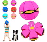 Generico Magic Meta Ball, Magic Bouncing Ball, Children's Bouncing Balls with 6 Lights, Magic Flying Saucer for Parent-Child Interaction Indoor & Outdoor Use (Pink)