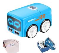 Generico Magic Mini Rc Bus - Magic Interactive Smart Minibus, Intelligent Remote Control Gesture Sensing Cartoon Car Vehicle, with Auto-Avoidance & LED Expression Lights, Easy to Control (Blue)