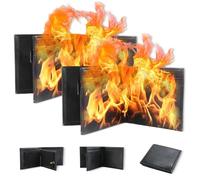 Generico Magic Trick Fire Flaming Wallet, Magic Trick Fire Wallet, PU Leather Flame Wallets, Novelty Tricks Wallets for Adult Magicians and Magics Enthusiasts (2pcs)