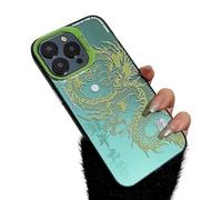 Generico Magical Oriental Dragon Phone Case for 14/15/16/17 Pro Max, 3D Stereo Button Design, Glowing Oriental Dragon Phone Case (For iPhone 16,Green)