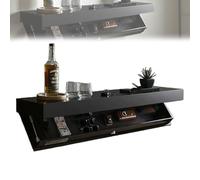 Generico MagicFlap Hidden Shelf, Floating Wall Shelfs with Secret Compartment, Modern Concealed Storage for Living Room, Office & Bedroom, Discreet Wall-Mounted Shelfwith Hidden Cabinet (Black)