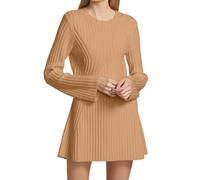 Generico Maglia Abito Donna, Vestito Donna Invernale,Abito Maglione A Maniche Lunghe Girocollo Pullover Felpa Mini Abito Abiti Autunnali alla Moda