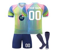 Generico Maglia Calcio Bambino 2025/26 Maglietta Personalizzata Nome e Numero Uomo da Personalizzare Tuta Allenamento T-Shirt, Pantaloncini e Calzini Set Regali Ragazzi da Calcio per Tifosi