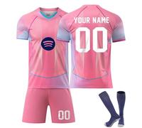 Generico Maglia Calcio Bambino 2025/26 Maglietta Personalizzata Nome e Numero Uomo da Personalizzare Tuta Allenamento T-Shirt, Pantaloncini e Calzini Set Regali Ragazzi da Calcio per Tifosi