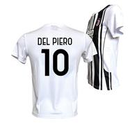 Generico Maglia Calcio del Piero 10 bianconera Stagione 2025/2026 Replica Autorizzata Taglie da Bambino e Adulto (IT, età, 10 Anni, Bianco)