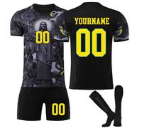 Generico Maglia da Calcio Brasile Personalizzata con Il Tuo Nome e Numero per Bambino e Adulto, Maglietta da Calcio Completa di T-Shirt Pantaloncini e Calzettoni Adatta