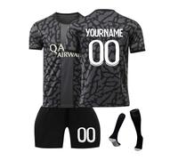 Generico Maglia da Calcio Paris Personalizzata con Il Tuo Nome e Numero, Maglietta da Calcio Completa di T-Shirt Pantaloncini e Calzettoni Adatta per Bambino e Adulto