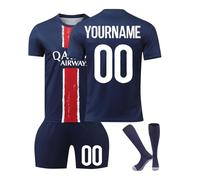 Generico Maglia da Calcio Paris Personalizzata con Il Tuo Nome e Numero, Maglietta da Calcio Completa di T-Shirt Pantaloncini e Calzettoni Adatta per Bambino e Adulto