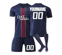 Generico Maglia da Calcio Paris Personalizzata con Il Tuo Nome e Numero per Bambino e Adulto, Maglietta da Calcio Completa di T-Shirt Pantaloncini e Calzettoni Adatta