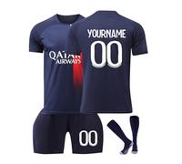 Generico Maglia da Calcio Paris Personalizzata con Il Tuo Nome Numero, Maglietta da Calcio Completa di T-Shirt Pantaloncini e Calzettoni Adatta per Bambino e Adulto