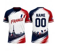 Generico Maglia da Calcio Personalizzata Francia 2026 con Nome e Numero per Uomini e Bambini Top Leggero da Tifoso per Tutta la Famiglia, celebrando L'Anno della Vittoria con Sguardo al 2026 (#01)