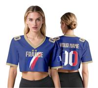 Generico Maglia da Calcio Personalizzata per Concorso - Nome e Numero Personalizzati, Crop Top a Rete Y2K, Maglia Estiva Larga - Regalo per Tifosi della Nazionale 2026