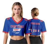Generico Maglia da Calcio Personalizzata per Concorso - Nome e Numero Personalizzati, Crop Top a Rete Y2K, Maglia Estiva Larga - Regalo per Tifosi della Nazionale 2026