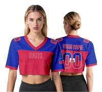 Generico Maglia da Calcio Personalizzata per Concorso - Nome e Numero Personalizzati, Crop Top a Rete Y2K, Maglia Estiva Larga - Regalo per Tifosi della Nazionale 2026