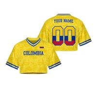 Generico Maglia da Fan di Calcio Personalizzata per Donna - Top della Coppa del Mondo 2026 con Nome e Numero, Y2K t-Shirt a Maniche Corte, Maglietta Estiva Carina, Tenuta Casual Streetwear
