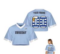 Generico Maglia da tifosa Personalizzata per Il 2026 Crop Top Y2K con Nome e Numero, Maglietta Estiva Carina, Stile Streetwear Ampio, Un Regalo Perfetto per Le Ragazze per Partite o Feste