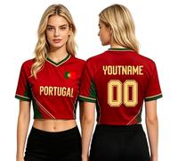 Generico Maglia da tifosa Personalizzata per la 2026 Crop Top Y2K con Nome e Numero Tenuta Corta da Fan per Ragazze Ideale per Partite o Feste