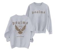 Generico Maglia di Tuta Donna Felpa da Donna Cristiana, la Fede Vince la Paura, Felpa con Detto Religioso, Versetti Della Bibbia e Salmi, Felpa Senza Cappuccio