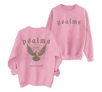 Generico Maglia di Tuta Donna Felpa da Donna Cristiana, la Fede Vince la Paura, Felpa con Detto Religioso, Versetti Della Bibbia e Salmi, Felpa Senza Cappuccio