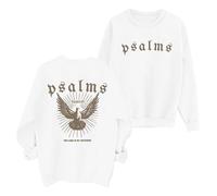 Generico Maglia di Tuta Donna Felpa da Donna Cristiana, la Fede Vince la Paura, Felpa con Detto Religioso, Versetti Della Bibbia e Salmi, Felpa Senza Cappuccio