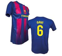 Generico Maglia GAVI 6 Home Barcellona 2025-2026 Replica Ufficiale Autorizzata, Taglie da Adulto e Bambino (IT, Testo, M, Blu)