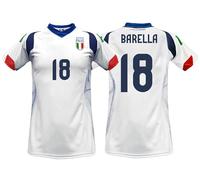 Generico Maglia Italia Barella Ufficiale E U R O 2024 Adulto Ragazzo Bambino 18 Away Bianca Trasferta