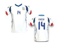 Generico Maglia Italia Blu o Bianca Personalizzata Chiesa 14 creata utilizzando Maglia Calcio Replica Autorizzata 2024 Taglie da Bambino Ragazzo (IT, età, 12 Anni, Regular, Bianca)