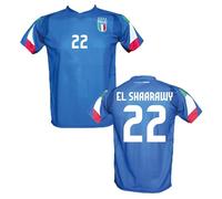 Generico Maglia Italia Blu o Bianca Personalizzata El Shaarawy 22 creata utilizzando Maglia Calcio Replica Autorizzata 2024 Taglie da Bambino Ragazzo (IT, età, 10 Anni, Regular, Blu)