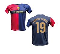 Generico Maglia Lamine Yamal 19 Home Barcellona Ufficiale Autorizzata T-Shirt con Taglie da Adulto e Bambino (BAMBINO-10 Anni)