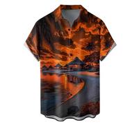 Generico Maglia Uomo Camicia Indumento dal Taglio dinamico Comodo per attività Leggere e Gite turistiche(AranciaXXL)