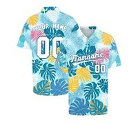 Generico Maglia Uomo con Bottoni Personalizzabile, T-Shirt a Righe Fai da Te per Un Look Unico, Ideale per Calcio, Golf e Tempo Libero, Tessuto Anti-Odore e Morbido