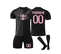 Generico Maglie da Calcio Miami Personalizzata per Bambini/Adulti con Nome e Numero, Maglia Calcio Home/Away, Pantaloncini Calzettoni Set Tuta da Allenamento per Ragazzi/Uomini