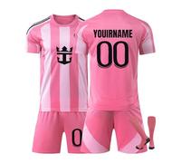 Generico Maglie da Calcio Miami Personalizzata per Bambini/Adulti con Nome e Numero, Maglia Calcio Home/Away, Pantaloncini Calzettoni Set Tuta da Allenamento per Ragazzi/Uomini