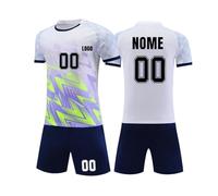 Generico Maglie da Calcio Personalizzabili con Vostro Nome Numero Squadra Logo, Completino Calcio Bambino Maglie Calcio & Pantaloncini Completino Calcio Bambino