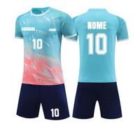 Generico Maglie da Calcio Personalizzabili con Vostro Nome Numero Squadra Logo, Completino Calcio Bambino Maglie Calcio & Pantaloncini Completino Calcio Bambino