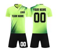Generico Maglie da Calcio Personalizzate con Nome e Numero, Completo Maglia e Pantaloncini per Bambini e Adulti in Taglie 3XS-5XL