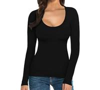 Generico Maglie Intime Donna Termiche in Caldo a Manica Lunga Compression Maglietta Biancheria Intima Sport T-Shirt Sportiva Tshirt per Running Maglietta Termica Donna