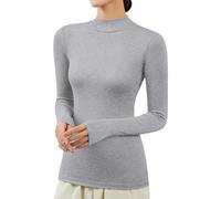 Generico Maglie Intime Donna Termiche in Caldo Funzionale con Scollo Rotondo Collo Alto Base Layer Basic Top Intimo Maglietta Intima Sport T-Shirt Maglia Donna Invernale