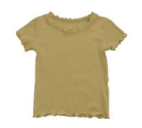 Generico Maglietta Bianca Bambina t Shirt Bambina Modelli Corti pratici e Comodi, Linea Classica Compatibile con Tutti Gli Stili quotidiani(Giallo3-4 Anni)_1