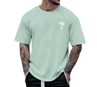 Generico Maglietta Bianca Uomo, Tshirt Uomo Estiva,con Stampa Lettere e Floreale Maniche Raglan Scollo Rotondo Casual T-Shirt T Shirt Tee Shirts Camicia Tops