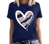 Genérico Maglietta da donna a maniche corte, camicia d'amore, top estivi, maglietta da donna, con scollo rotondo, con stampa casual arcobaleno, camicetta da donna combattente per la coscienza del