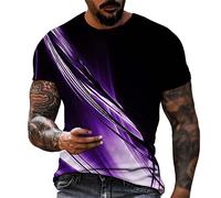 Generico Maglietta da Uomo Basic Oversize, Unisex, in Tinta Unita, Casual, in Cotone, a Maniche Corte, Girocollo T Shirt Uomo Tendenza Cultura