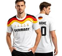Generico Maglietta Germania personalizzata per uomo e donna - nome e numero - Top casual con bandiera per partite, eventi di tifosi - Idea regalo per amanti del calcio