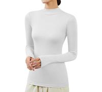 Generico Maglietta in Microfibra da Donna Manica Lunga Maglione Dolcevita Extra Caldo Leggero Alpinismo Intimo Traspirante Abbigliamento Invernale Maglia Cashmere Donna