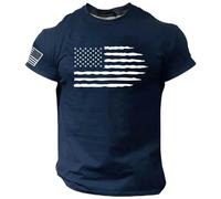 Generico Maglietta Manica Corta Uomo Maglia Uomo Palestra Bandiera Americana USA Flag Stampa T-Shirt Eleganti Tendenza per Il Tempo Libero Magliette Estivi Girocollo per Allenamento Running Hiking