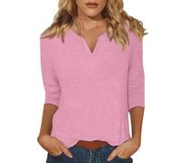 Generico Maglietta Manica Lunga Donna Cotone Nero,Maglietta Bianca Donna Cotone Manica Lunga Loose Fori per I Pollici Maglietta con Zip T Shirt Blouse Anni 70 T Shirt con Zip con Abbigliamento Rossa